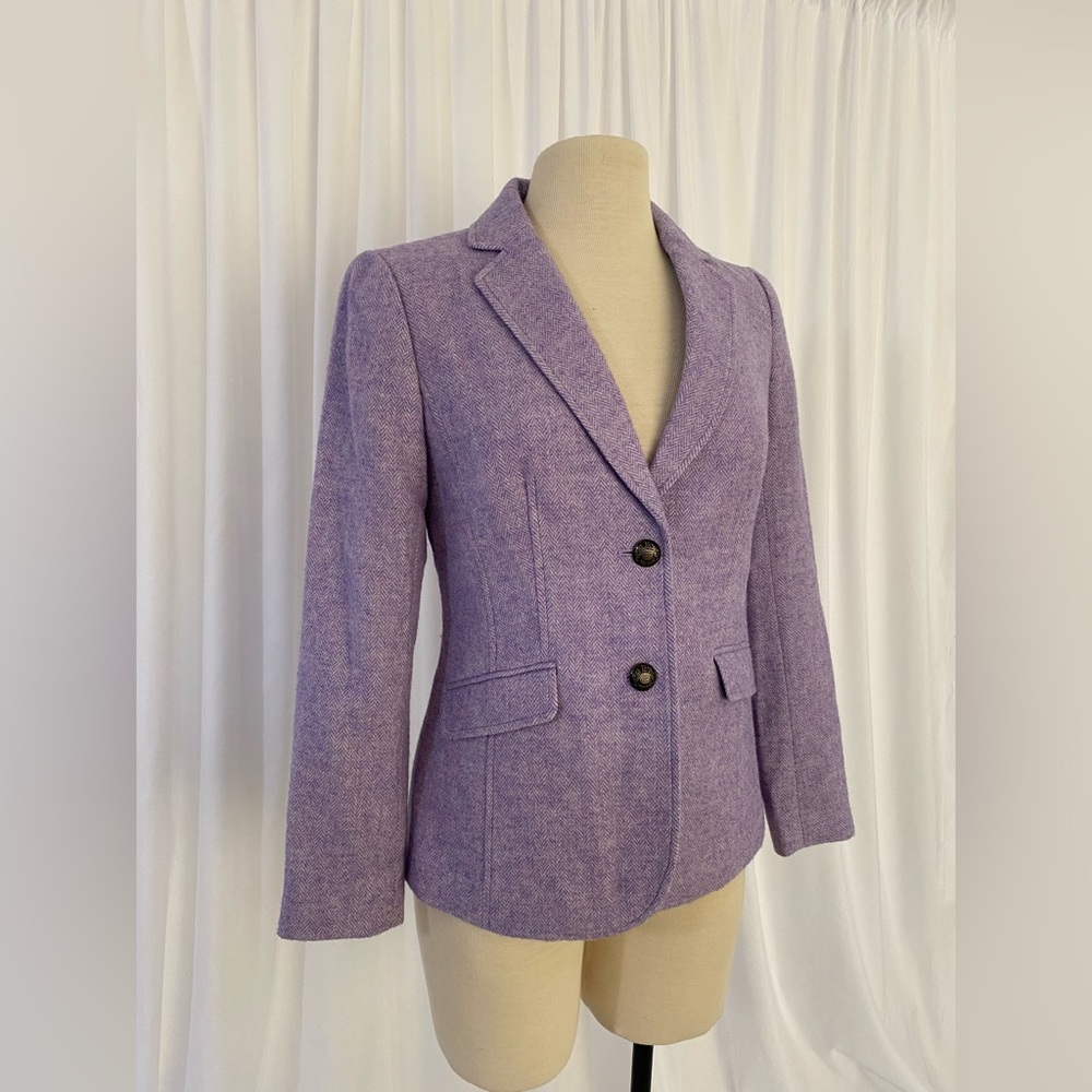 Talbots Lavender Heringbone Wool Blazer - Picture 4 of 9
